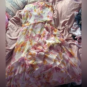 Fashion Nova Floral Dress with Pink and Yellow Accents